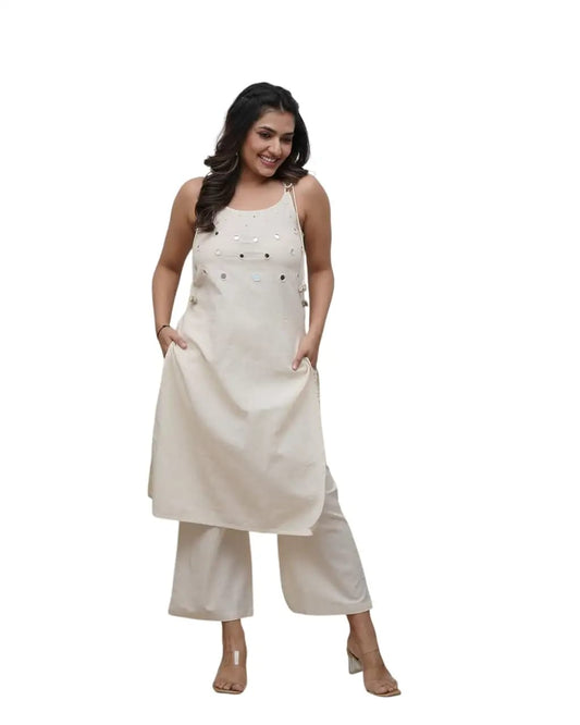 Zoktraa Two-Piece Kurti with Pant Set